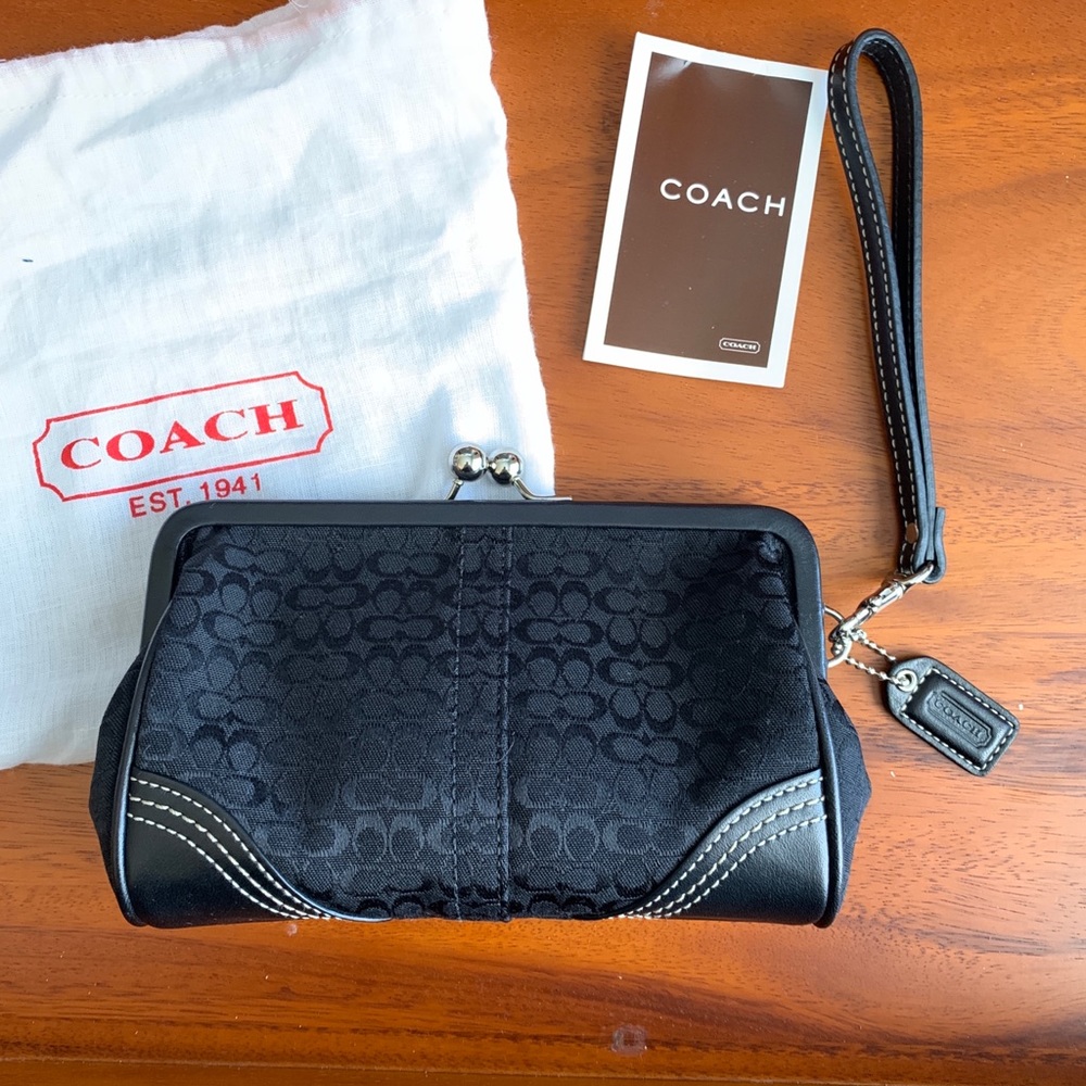 Authentic Coach Kiss Lock Clutch